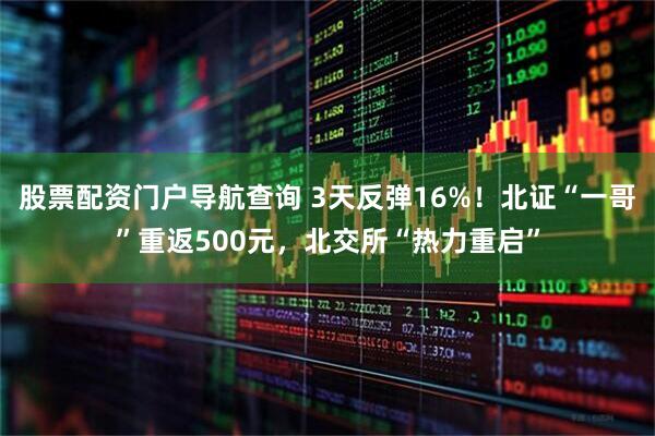股票配资门户导航查询 3天反弹16%！北证“一哥”重返500元，北交所“热力重启”